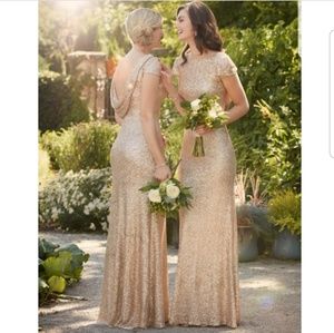 Sorella Vita Gold Shimmer Low Back Dress